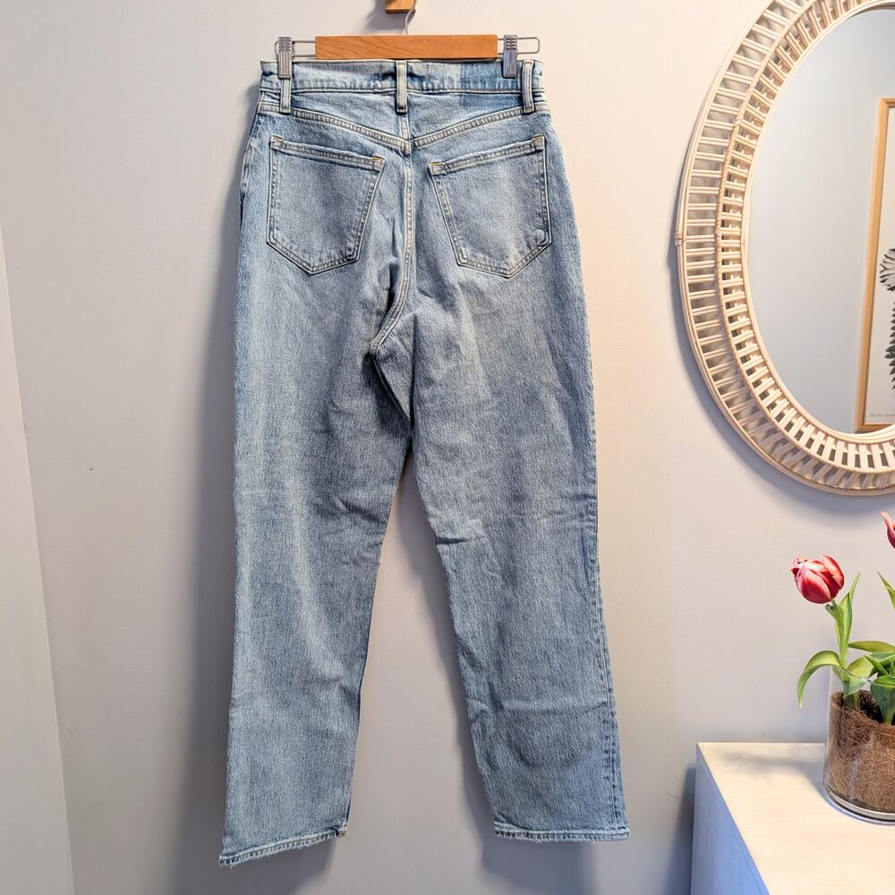 ABERCROMBIE & FITCH The 90s Straight High Rise Curve Love Blue Jeans 29 R NWOT - Picture 2 of 5